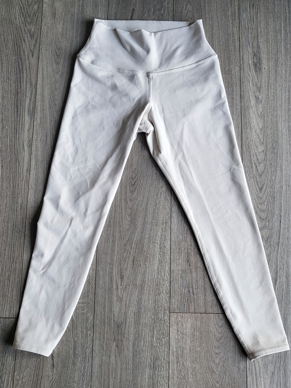 Alo Yoga 7/8 High-Waist Airbrush Leggings Ivory White Cream Size M Inseam 24"